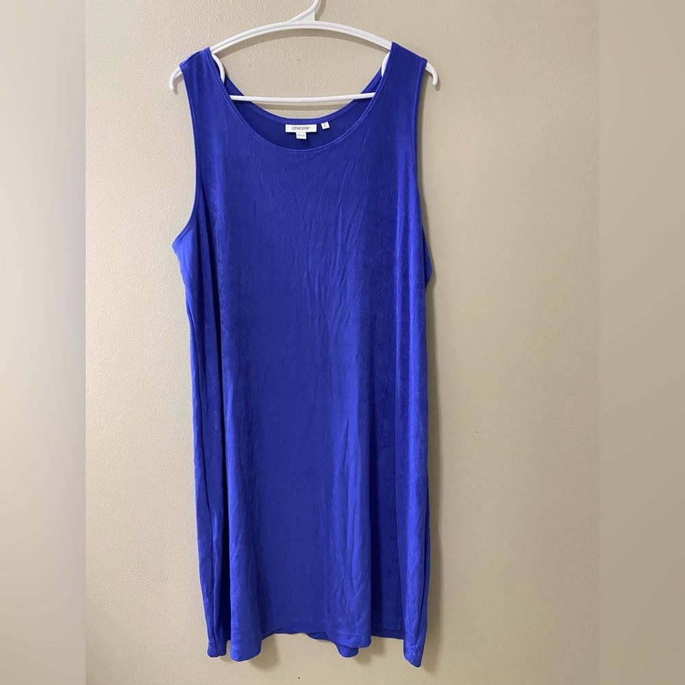Chico's swing dress womens size 3 US XL sleeveless slinky romantic midi